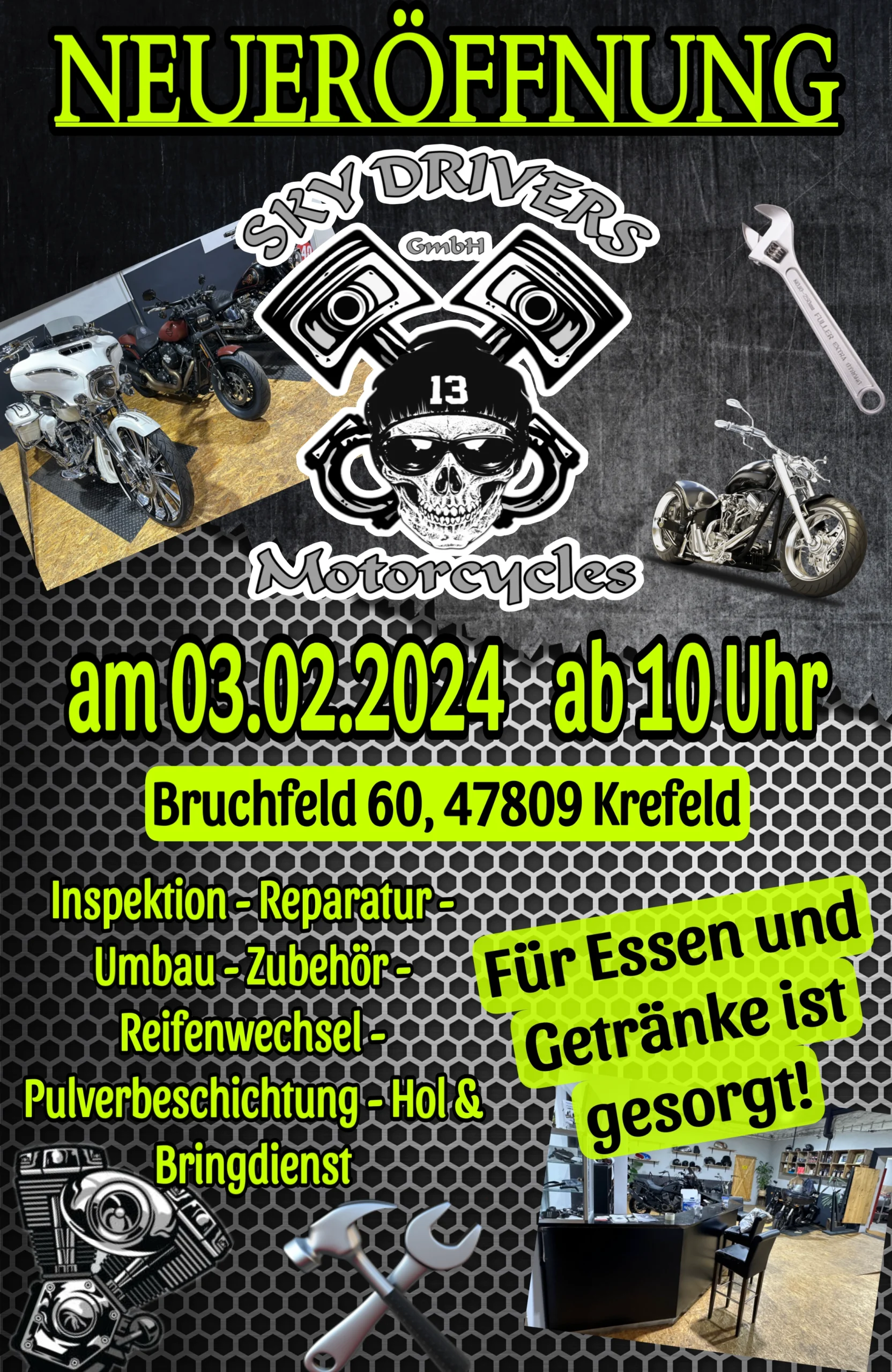 Flyer der Neueröffnung Sky Drivers GmbH